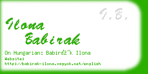 ilona babirak business card